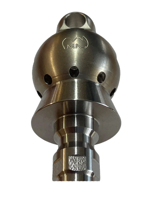 Wrecking Ball Thruster Nozzle 1/4" with QR-C one piece stainless steel skirt for drain cleaning